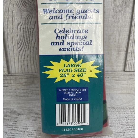 Vtg 1995 In The Wind Decorative Flag Poinsettia NEW Nylon Applique Large 28”x40” - Picture 5 of 5